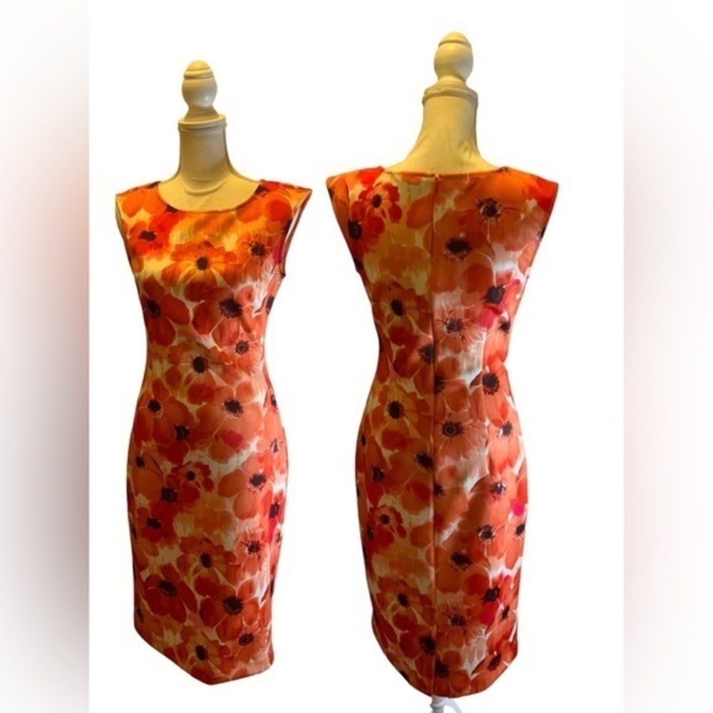 Floral Print midi sheath dress